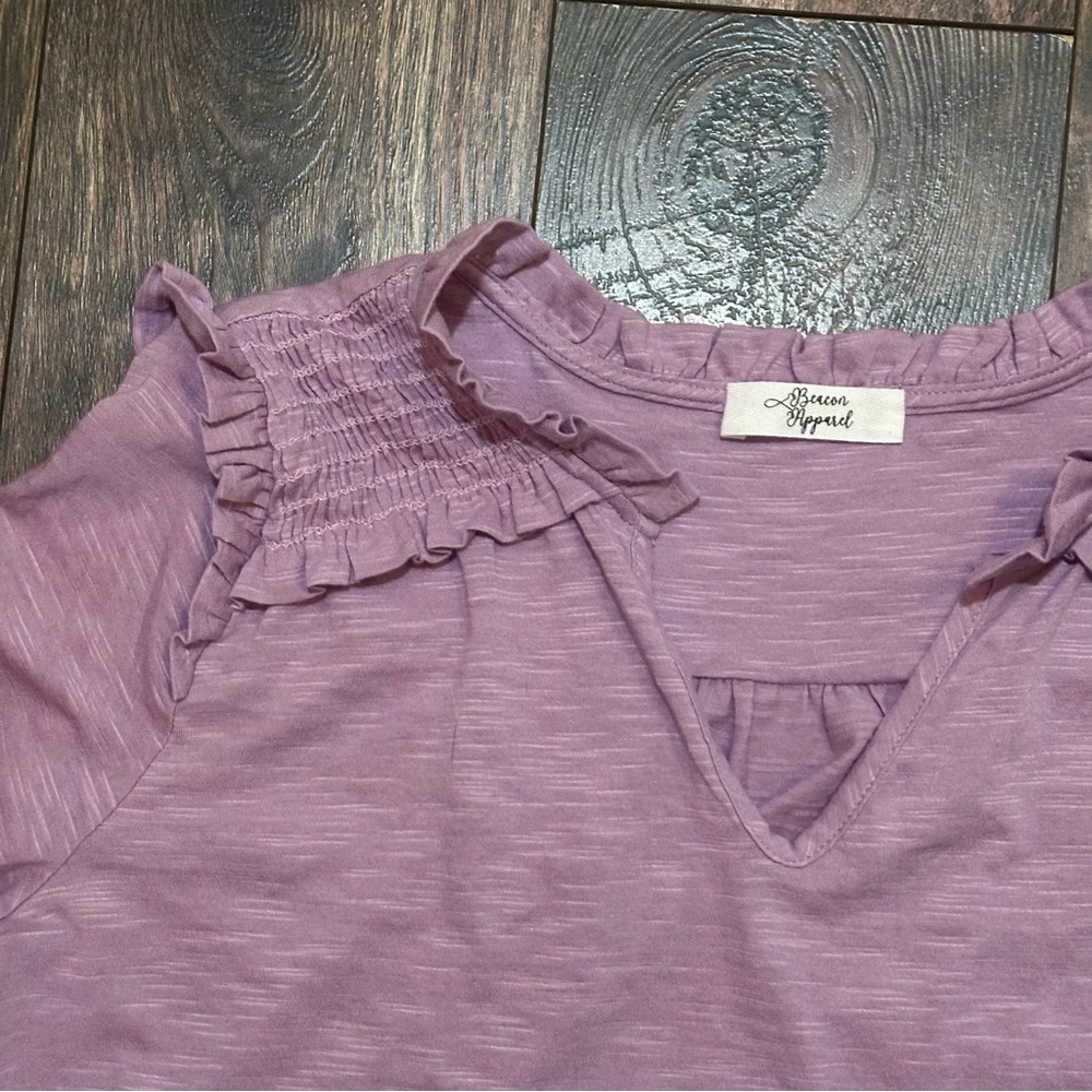 Beacon Apparel by Stitchfix 3/4 sleeve purple top size medium - Picture 7 of 11